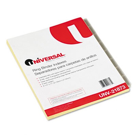 Universal Battery Universal Insertable Index Clear Tabs Eight-Tab Letter Buff Six Sets per Pack 21873